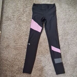 Under Armour Black Leggings with Pink and Gray Accents